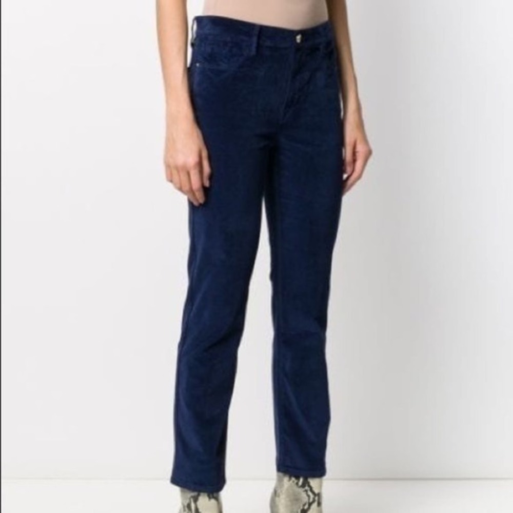 Frame Le High Straight Leg High‎ Waist Bright Navy Blue Cotton Jeans Size 24 NWT